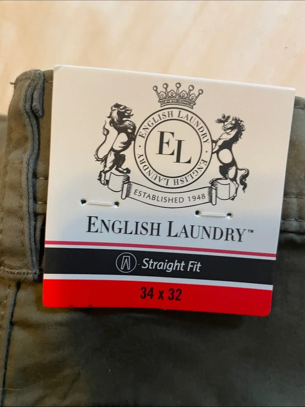 English Laundry Men's Olive Straight Jeans 5 pockets! NWT